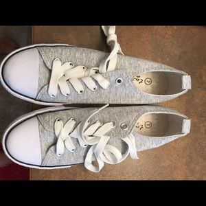 Grey Ladies slip on Twisted tennis shoes